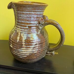 Gube 81 Handcrafted Ceramic Pitcher - Brown and Cream